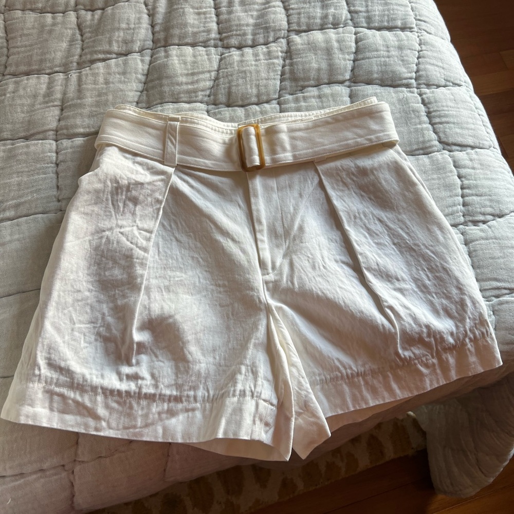 Vince Cream High Waist Belted Shorts - worn once